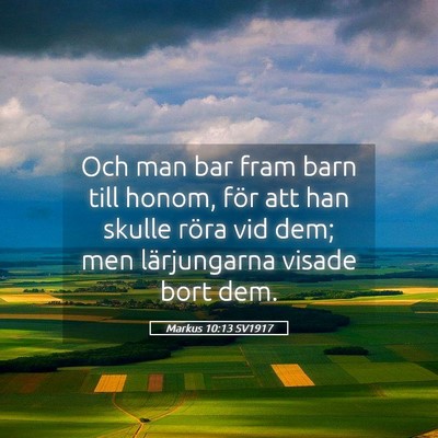 Picture 05 - Markus 10:13 SV1917 - Och man bar fram barn till honom, för att han - Bible Verse Picture