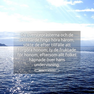 Picture 05 - Markus 11:18 SV1917 - Då översteprästerna och de skriftlärde fingo - Bible Verse Picture