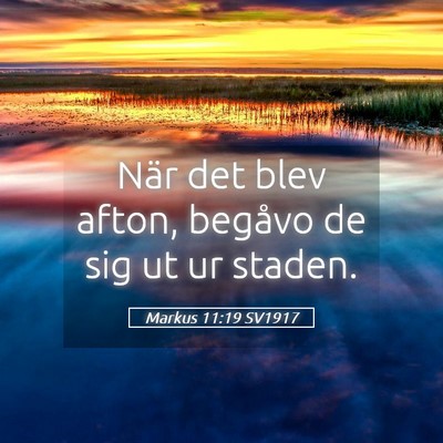 Picture 05 - Markus 11:19 SV1917 - När det blev afton, begåvo de sig ut ur - Bible Verse Picture