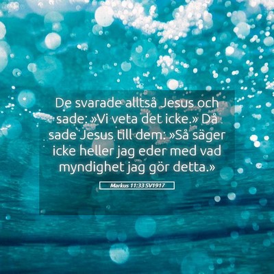 Picture 05 - Markus 11:33 SV1917 - De svarade alltså Jesus och sade: »Vi veta det - Bible Verse Picture