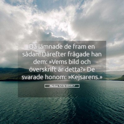 Picture 05 - Markus 12:16 SV1917 - Då lämnade de fram en sådan. Därefter - Bible Verse Picture