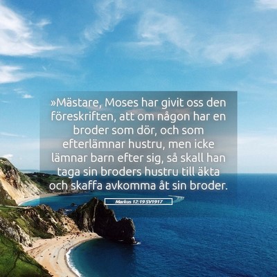Picture 05 - Markus 12:19 SV1917 - »Mästare, Moses har givit oss den - Bible Verse Picture