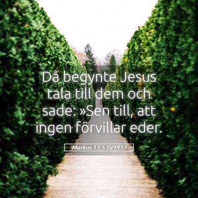 Picture 05 - Markus 13:5 SV1917 - Då begynte Jesus tala till dem och sade: »Sen - Bible Verse Picture