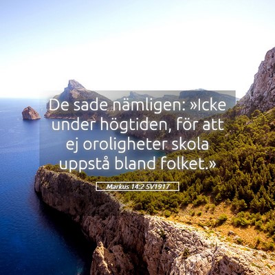Picture 05 - Markus 14:2 SV1917 - De sade nämligen: »Icke under högtiden, för - Bible Verse Picture