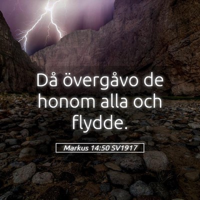Picture 05 - Markus 14:50 SV1917 - Då övergåvo de honom alla och - Bible Verse Picture