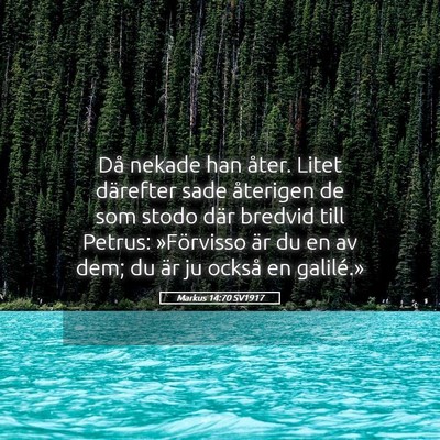 Picture 05 - Markus 14:70 SV1917 - Då nekade han åter. Litet därefter sade - Bible Verse Picture