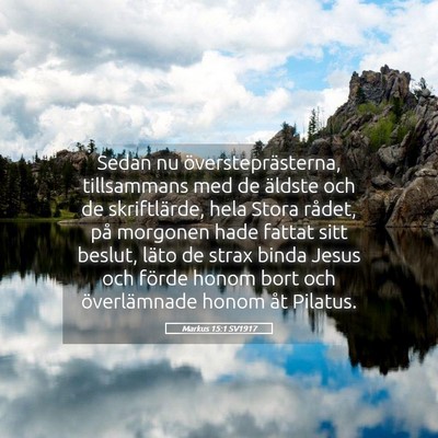 Picture 05 - Markus 15:1 SV1917 - Sedan nu översteprästerna, tillsammans med de - Bible Verse Picture