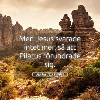 Picture 05 - Markus 15:5 SV1917 - Men Jesus svarade intet mer, så att Pilatus - Bible Verse Picture