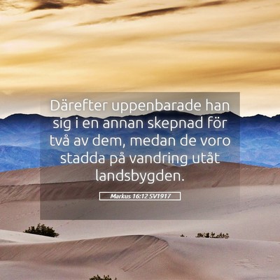 Picture 05 - Markus 16:12 SV1917 - Därefter uppenbarade han sig i en annan skepnad - Bible Verse Picture