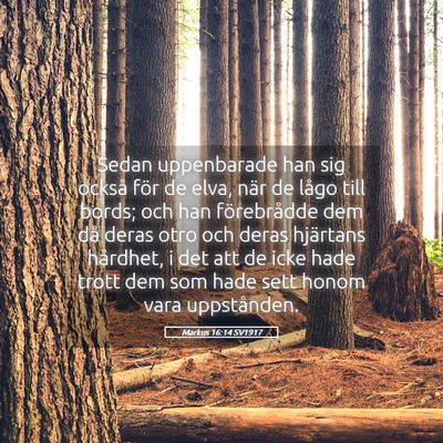 Picture 05 - Markus 16:14 SV1917 - Sedan uppenbarade han sig också för de elva, - Bible Verse Picture
