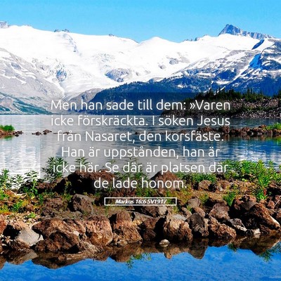 Picture 05 - Markus 16:6 SV1917 - Men han sade till dem: »Varen icke - Bible Verse Picture