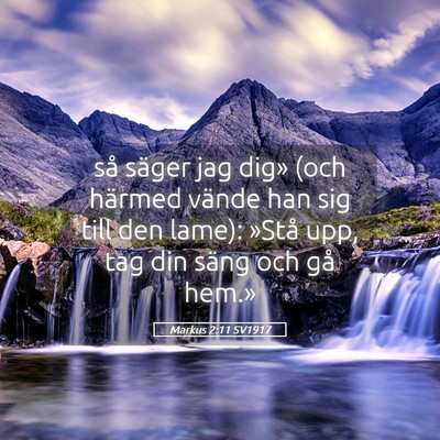 Picture 05 - Markus 2:11 SV1917 - så säger jag dig» (och härmed vände han sig - Bible Verse Picture