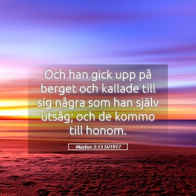 Picture 05 - Markus 3:13 SV1917 - Och han gick upp på berget och kallade till sig - Bible Verse Picture