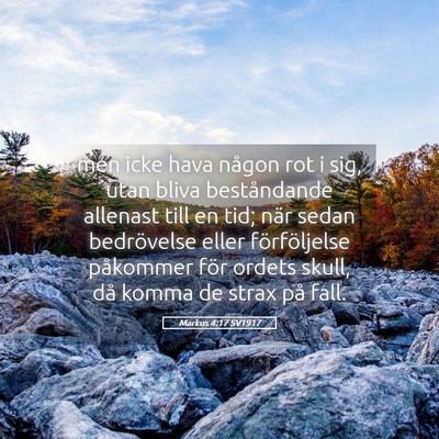 Picture 05 - Markus 4:17 SV1917 - men icke hava någon rot i sig, utan bliva - Bible Verse Picture
