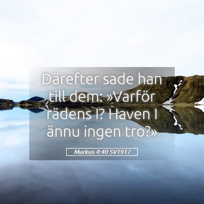 Picture 05 - Markus 4:40 SV1917 - Därefter sade han till dem: »Varför rädens I? - Bible Verse Picture