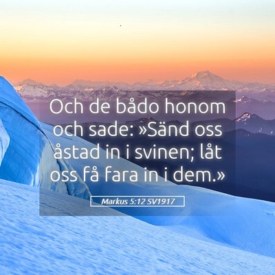 Picture 05 - Markus 5:12 SV1917 - Och de bådo honom och sade: »Sänd oss åstad - Bible Verse Picture