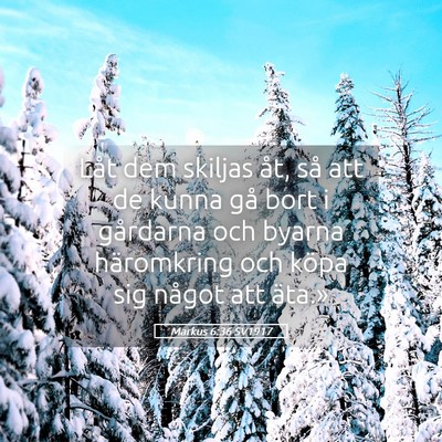 Picture 05 - Markus 6:36 SV1917 - Låt dem skiljas åt, så att de kunna gå bort i - Bible Verse Picture