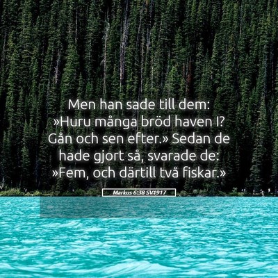 Picture 05 - Markus 6:38 SV1917 - Men han sade till dem: »Huru många bröd haven - Bible Verse Picture