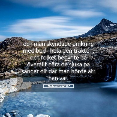 Picture 05 - Markus 6:55 SV1917 - och man skyndade omkring med bud i hela den - Bible Verse Picture