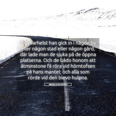 Picture 05 - Markus 6:56 SV1917 - Och varhelst han gick in i någon by eller någon - Bible Verse Picture