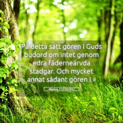 Picture 05 - Markus 7:13 SV1917 - På detta sätt gören I Guds budord om intet - Bible Verse Picture