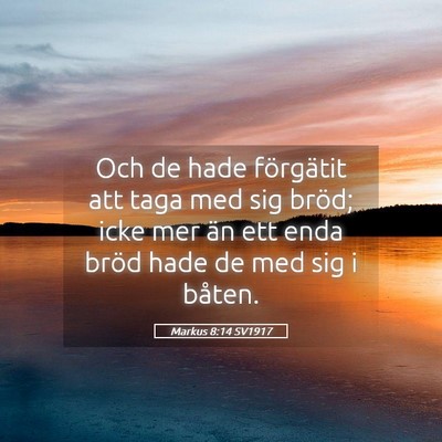 Picture 05 - Markus 8:14 SV1917 - Och de hade förgätit att taga med sig bröd; - Bible Verse Picture