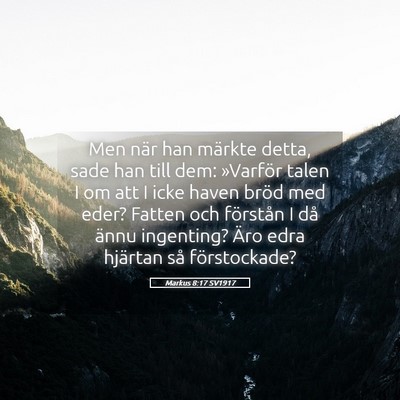 Picture 05 - Markus 8:17 SV1917 - Men när han märkte detta, sade han till dem: - Bible Verse Picture