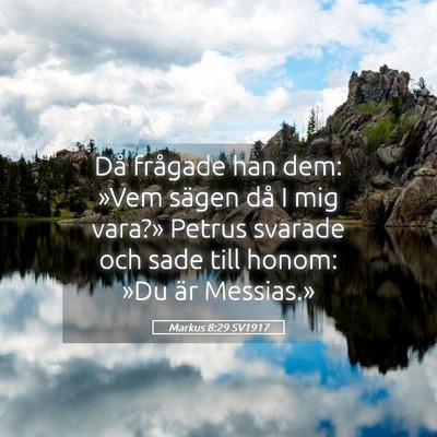 Picture 05 - Markus 8:29 SV1917 - Då frågade han dem: »Vem sägen då I mig - Bible Verse Picture