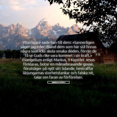 Picture 05 - Markus 9:1 SV1917 - Ytterligare sade han till dem: »Sannerligen - Bible Verse Picture