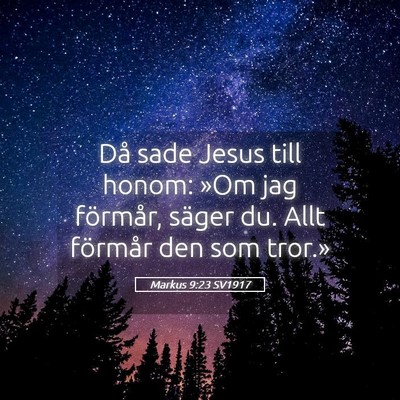 Picture 05 - Markus 9:23 SV1917 - Då sade Jesus till honom: »Om jag förmår, - Bible Verse Picture