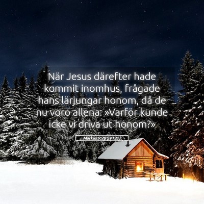 Picture 05 - Markus 9:28 SV1917 - När Jesus därefter hade kommit inomhus, - Bible Verse Picture