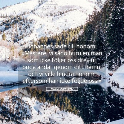 Picture 05 - Markus 9:38 SV1917 - Johannes sade till honom: »Mästare, vi sågo - Bible Verse Picture