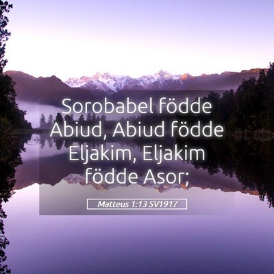 Picture 05 - Matteus 1:13 SV1917 - Sorobabel födde Abiud, Abiud födde Eljakim, - Bible Verse Picture