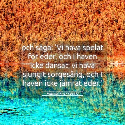 Picture 05 - Matteus 11:17 SV1917 - och säga: 'Vi hava spelat för eder, och I haven - Bible Verse Picture