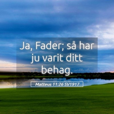 Picture 05 - Matteus 11:26 SV1917 - Ja, Fader; så har ju varit ditt - Bible Verse Picture