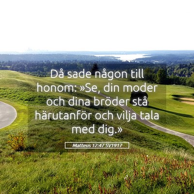 Picture 05 - Matteus 12:47 SV1917 - Då sade någon till honom: »Se, din moder och - Bible Verse Picture