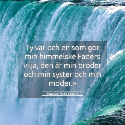 Picture 05 - Matteus 12:50 SV1917 - Ty var och en som gör min himmelske Faders - Bible Verse Picture