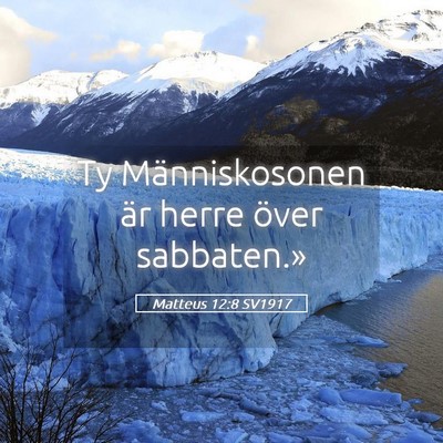 Picture 05 - Matteus 12:8 SV1917 - Ty Människosonen är herre över - Bible Verse Picture