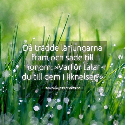 Picture 05 - Matteus 13:10 SV1917 - Då trädde lärjungarna fram och sade till - Bible Verse Picture