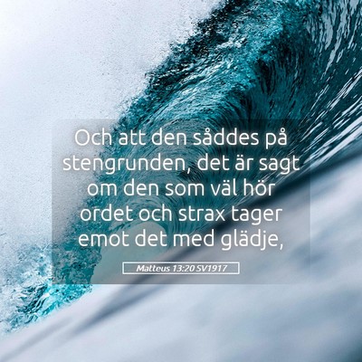 Picture 05 - Matteus 13:20 SV1917 - Och att den såddes på stengrunden, det är sagt - Bible Verse Picture