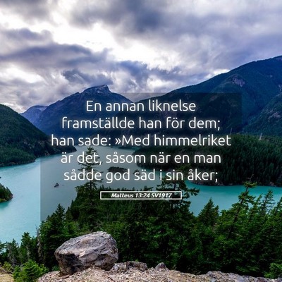 Picture 05 - Matteus 13:24 SV1917 - En annan liknelse framställde han för dem; han - Bible Verse Picture