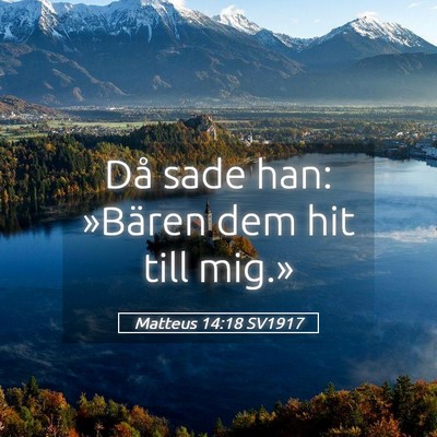 Picture 05 - Matteus 14:18 SV1917 - Då sade han: »Bären dem hit till - Bible Verse Picture