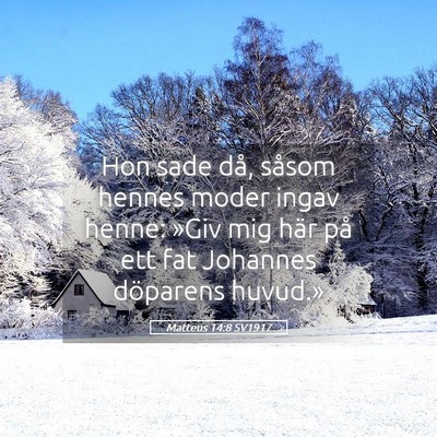 Picture 05 - Matteus 14:8 SV1917 - Hon sade då, såsom hennes moder ingav henne: - Bible Verse Picture