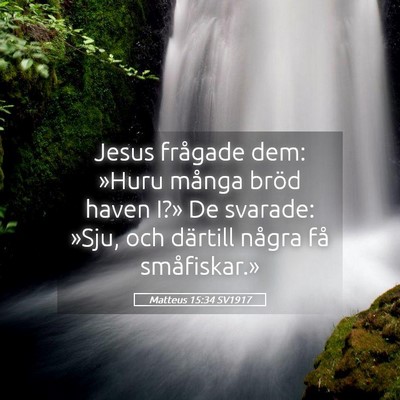 Picture 05 - Matteus 15:34 SV1917 - Jesus frågade dem: »Huru många bröd haven - Bible Verse Picture