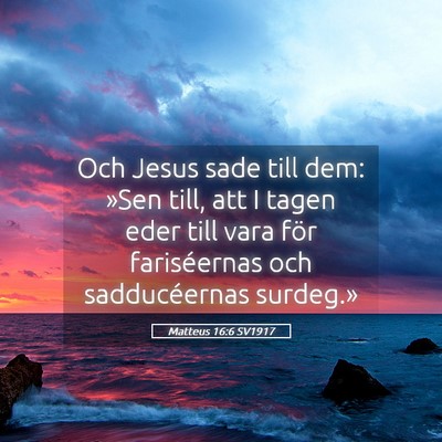 Picture 05 - Matteus 16:6 SV1917 - Och Jesus sade till dem: »Sen till, att I tagen - Bible Verse Picture