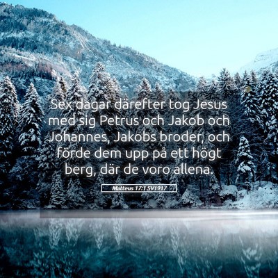 Picture 05 - Matteus 17:1 SV1917 - Sex dagar därefter tog Jesus med sig Petrus och - Bible Verse Picture