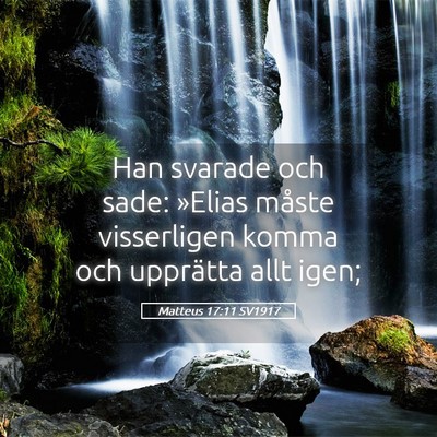 Picture 05 - Matteus 17:11 SV1917 - Han svarade och sade: »Elias måste visserligen - Bible Verse Picture
