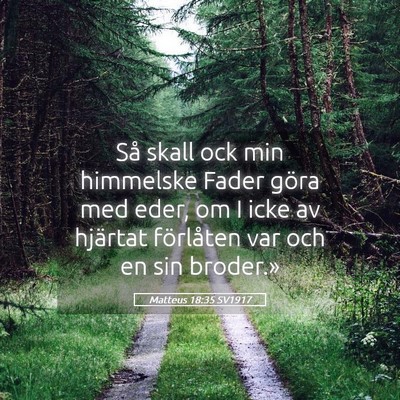 Picture 05 - Matteus 18:35 SV1917 - Så skall ock min himmelske Fader göra med eder, - Bible Verse Picture