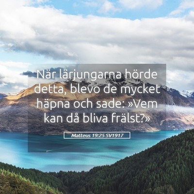 Picture 05 - Matteus 19:25 SV1917 - När lärjungarna hörde detta, blevo de mycket - Bible Verse Picture