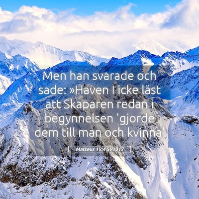 Picture 05 - Matteus 19:4 SV1917 - Men han svarade och sade: »Haven I icke läst - Bible Verse Picture
